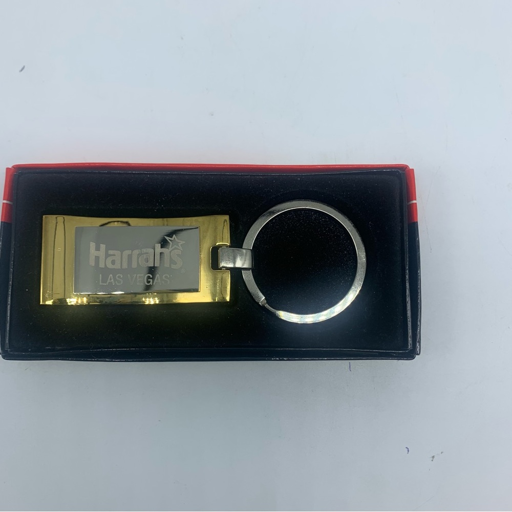 Vintage Harrah’s Las Vegas Money Clip Key Chain Attractive Gold and Silver Tone - Picture 6 of 8